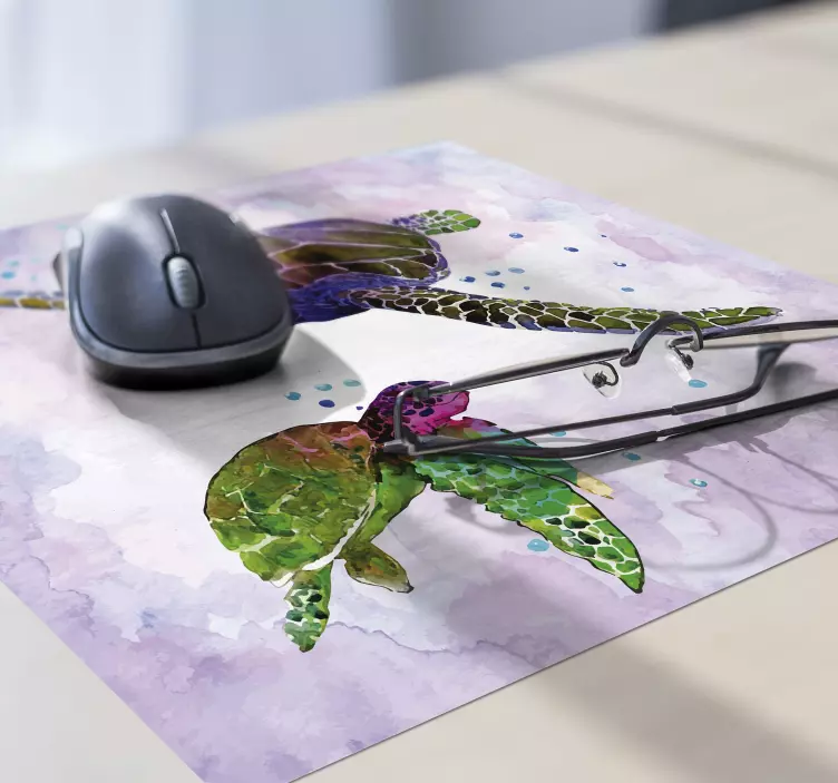Original mouse pad colorful sea turtles - TenStickers