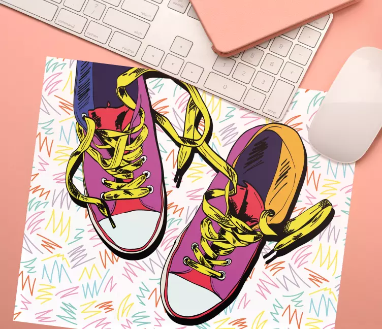 Original mouse pad colorful sneaker design - TenStickers