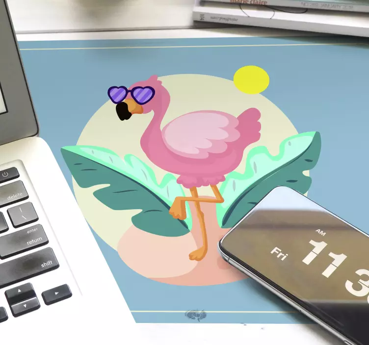 Original mouse pad cool flamingo sunshine - TenStickers