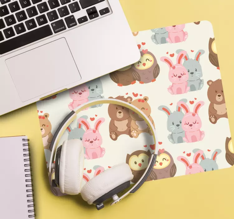 Original mouse pad cute animal pairs - TenStickers