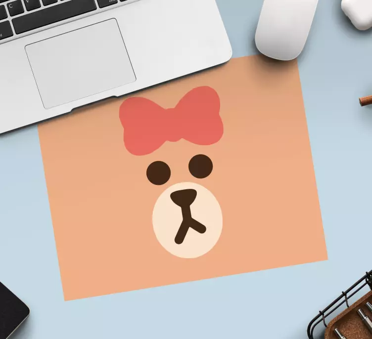 Original mouse pad cute bear face - TenStickers