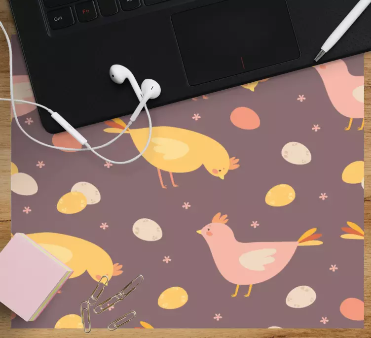 Original mouse pad cute chickens and eggs - TenStickers