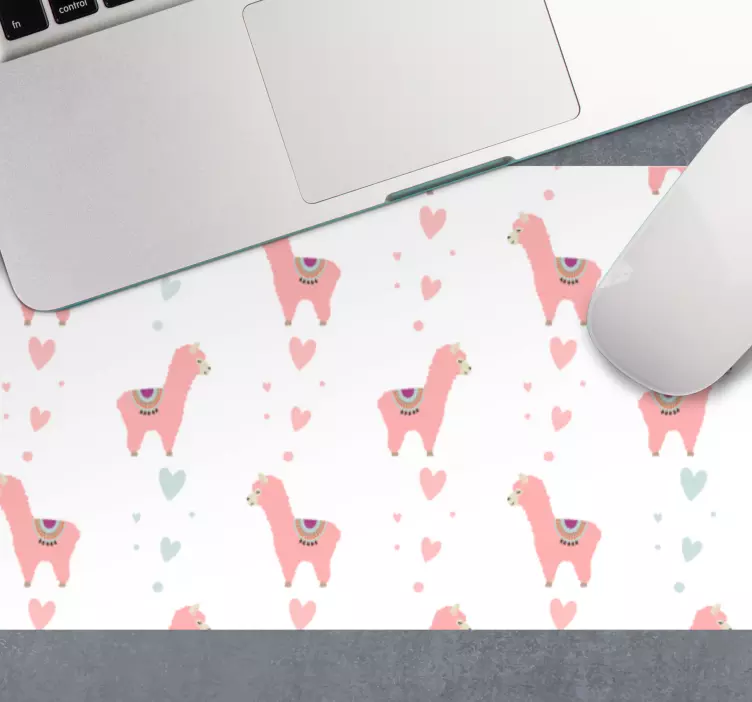 Original mouse pad cute llama hearts - TenStickers