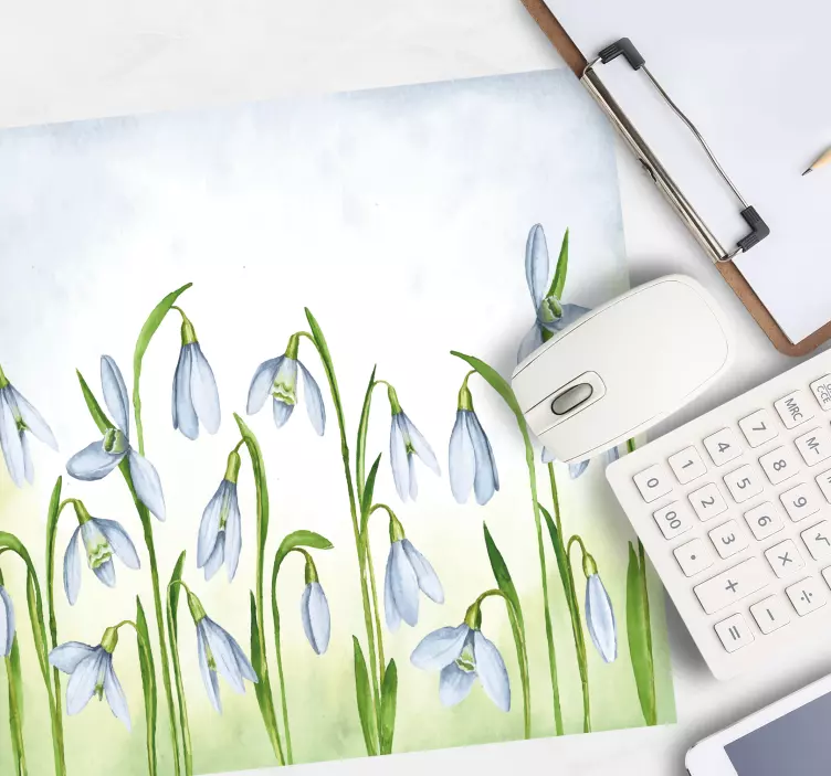 Original mouse pad elegant snowdrop arrangement - TenStickers