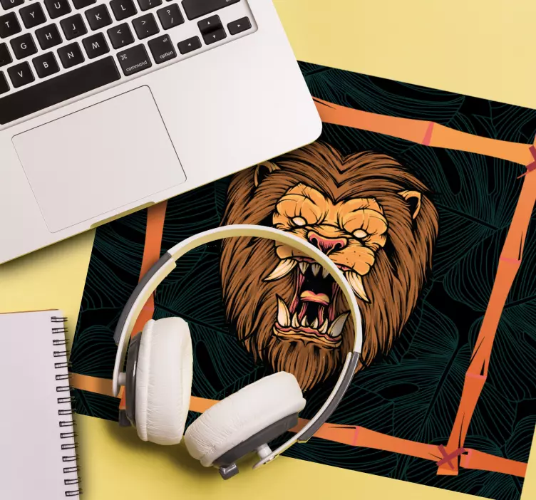 Original mouse pad fierce lion portrait - TenStickers