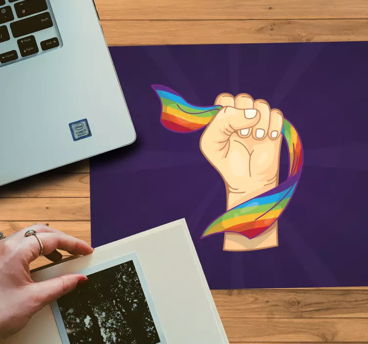 Original mouse pad fist grasping ribbon design - TenStickers