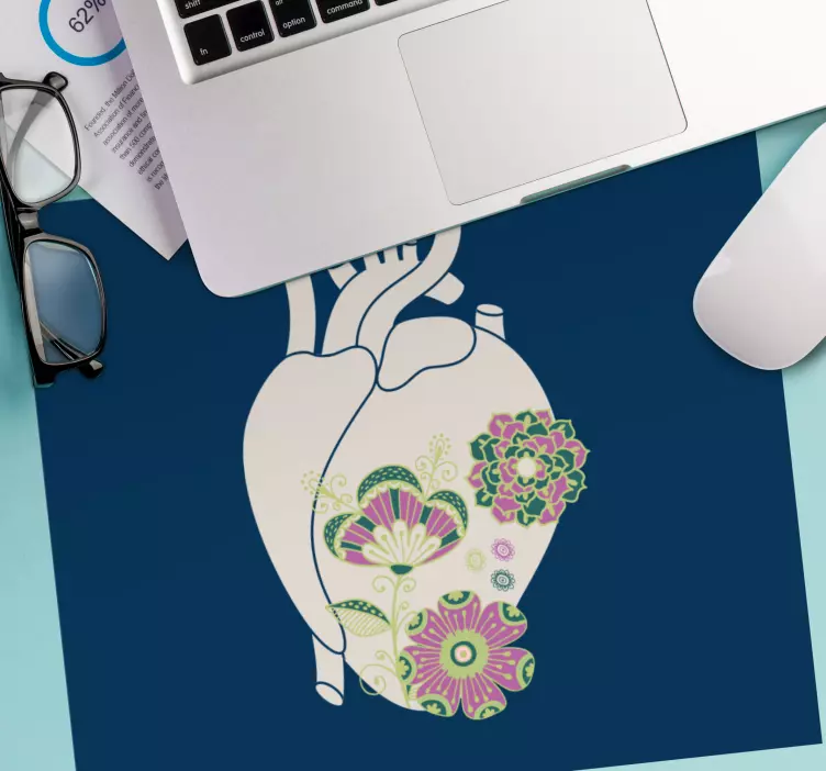 Original mouse pad floral heart design - TenStickers