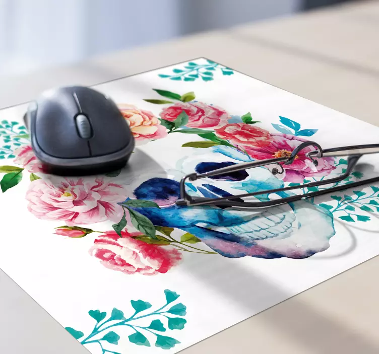 Original mouse pad floral skull design - TenStickers