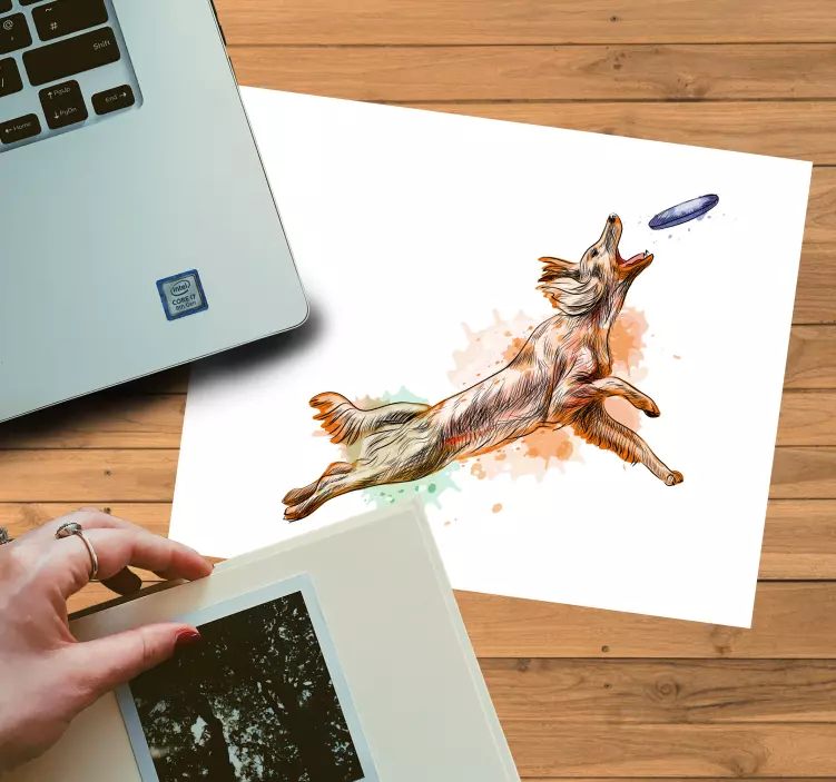 Original mouse pad flying dog catching - TenStickers