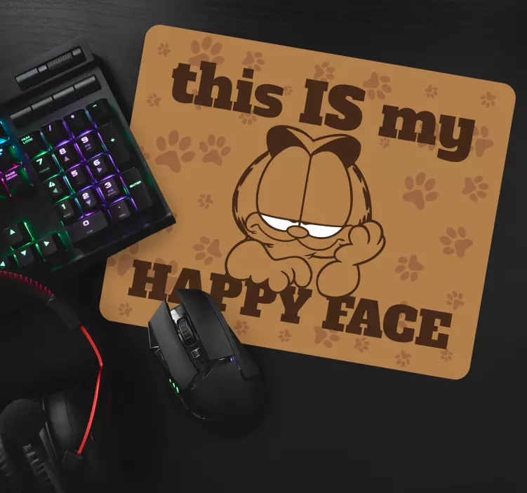 Original mouse pad garfield's joyful smile - TenStickers