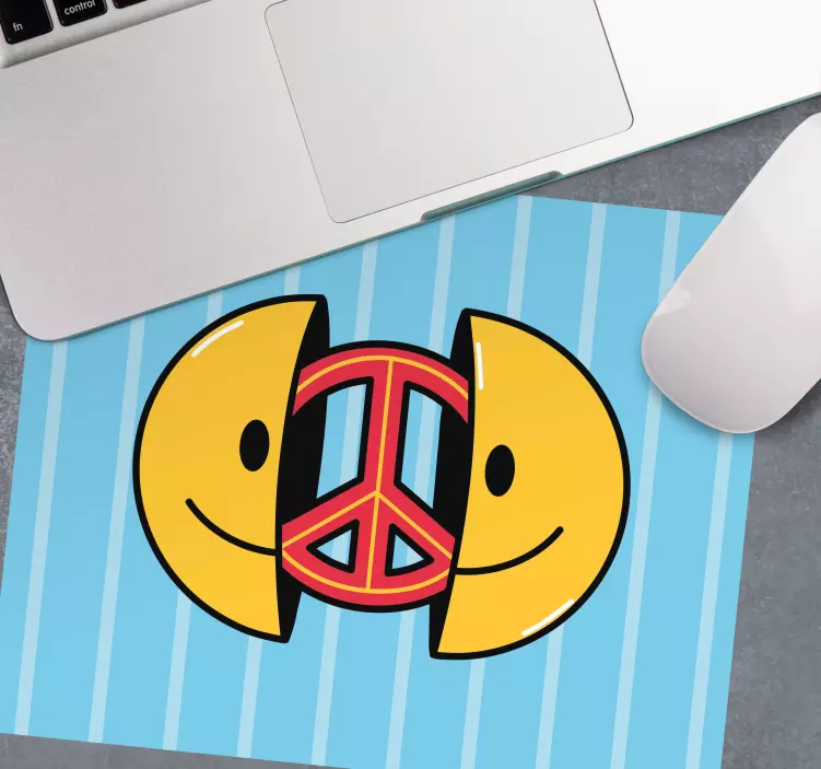 Original mouse pad happy peace symbol - TenStickers