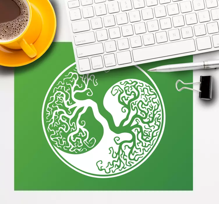 Original mouse pad intricate tree design - TenStickers