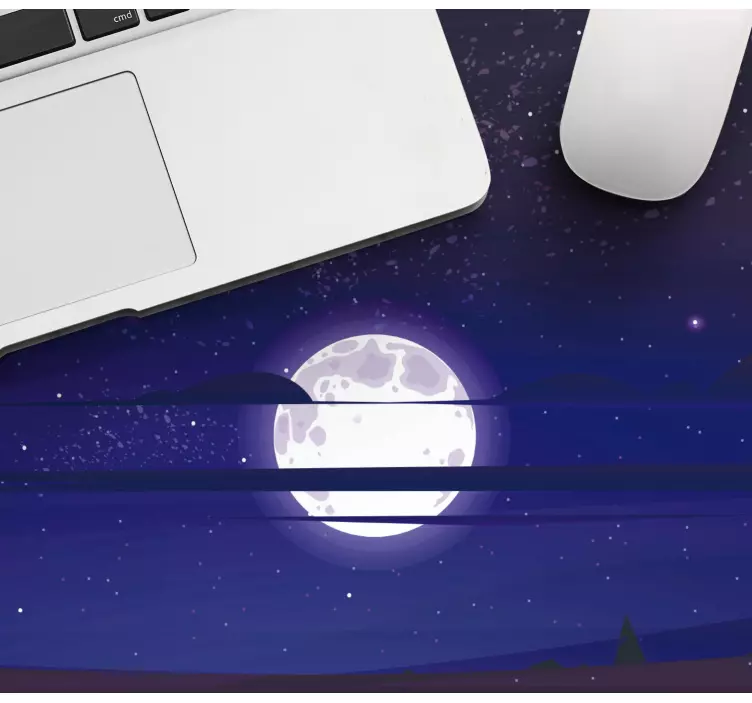 Original mouse pad moonlit night scene - TenStickers