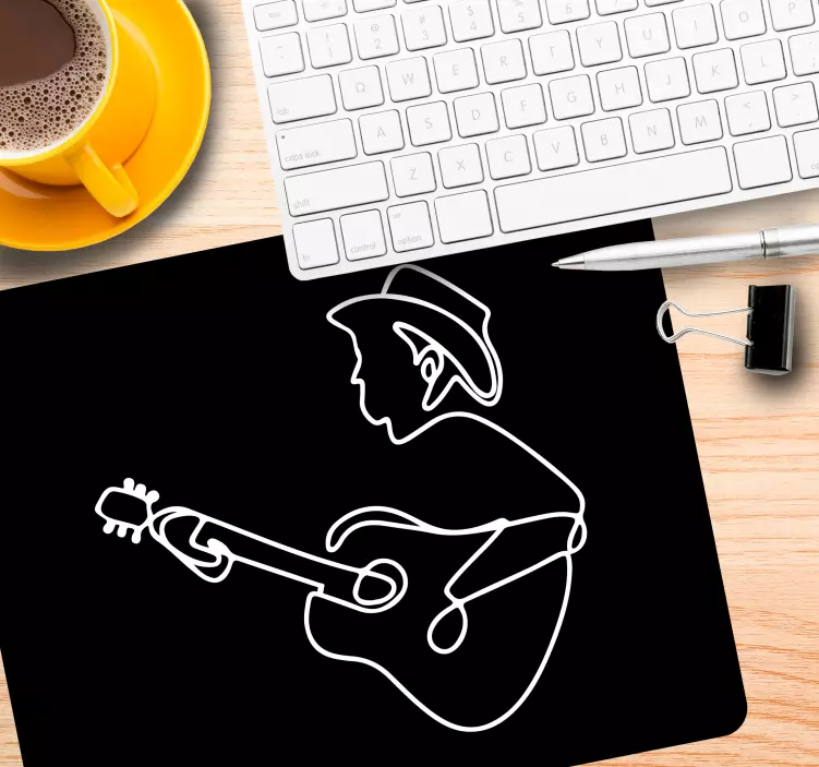 Original mouse pad musician playing guitar - TenStickers