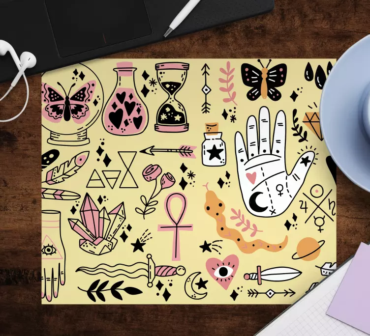 Original mouse pad mystical symbols collection - TenStickers