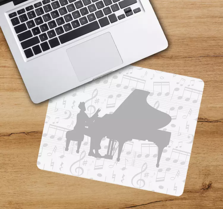 Original mouse pad piano music silhouette - TenStickers