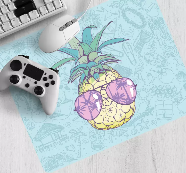 Original mouse pad pineapple in sunglasses - TenStickers
