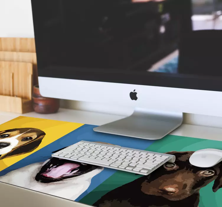 Original mouse pad playful dog trio - TenStickers