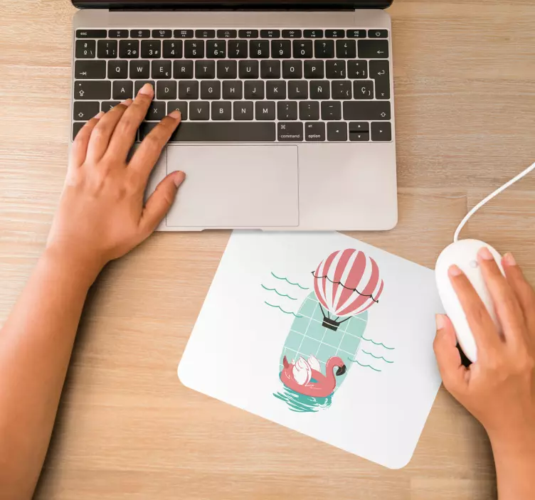 Original mouse pad playful flamingo float - TenStickers