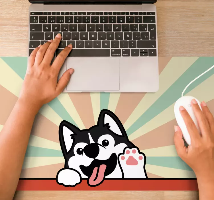 Original mouse pad playful huskie design - TenStickers