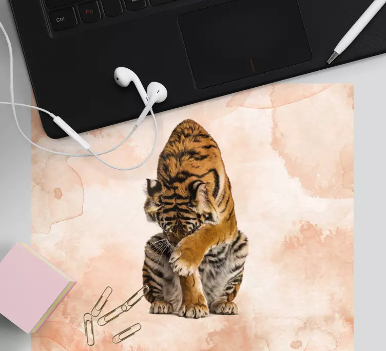 Original mouse pad playful tiger cub - TenStickers