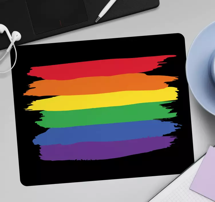 Original mouse pad rainbow brush strokes - TenStickers