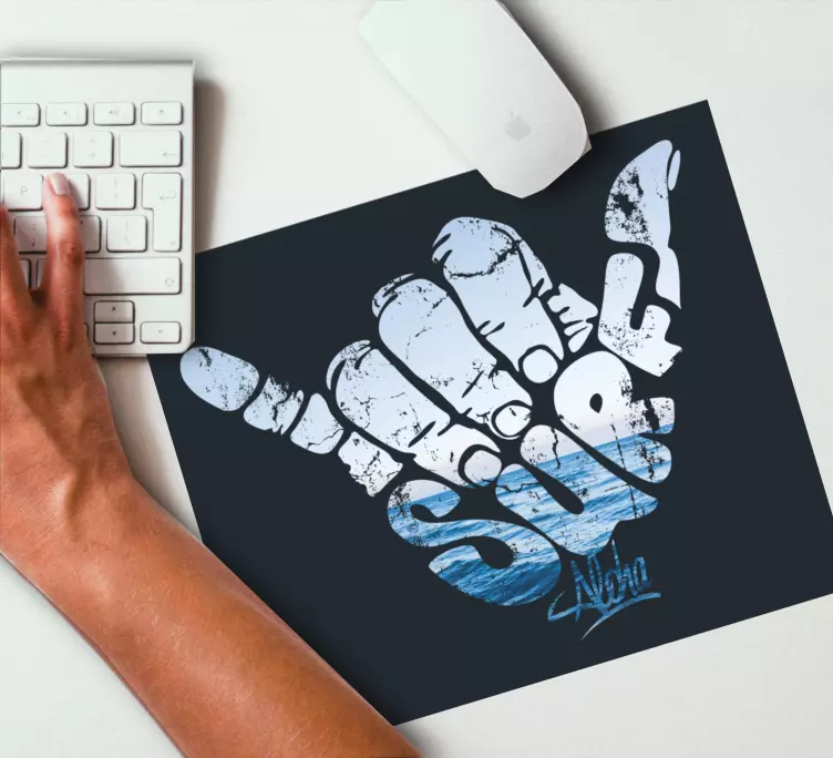 Original mouse pad shaka hand gesture design - TenStickers