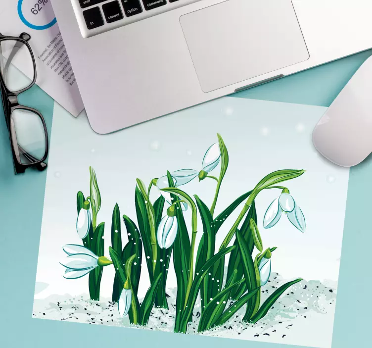 Original mouse pad snowdrops in bloom - TenStickers