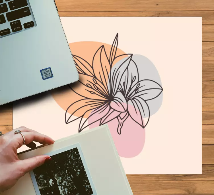 Original mouse pad stylish floral line art design - TenStickers