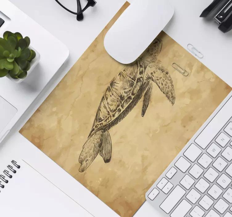 Original mouse pad turtle sketch design - TenStickers