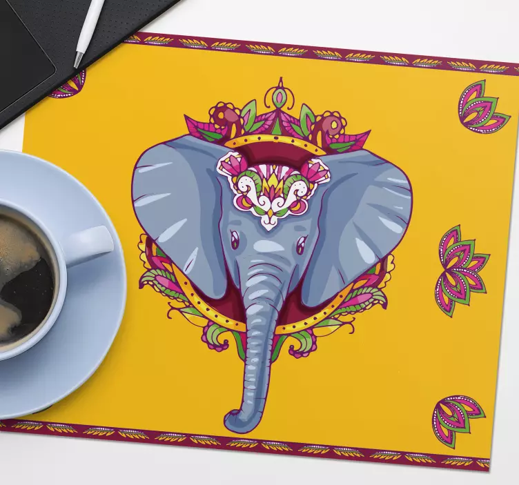 Original mouse pad vibrant elephant design - TenStickers