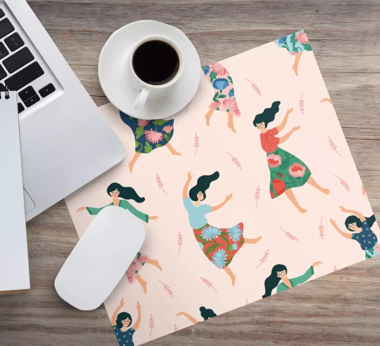 Original mouse pad whimsical dancing women - TenStickers