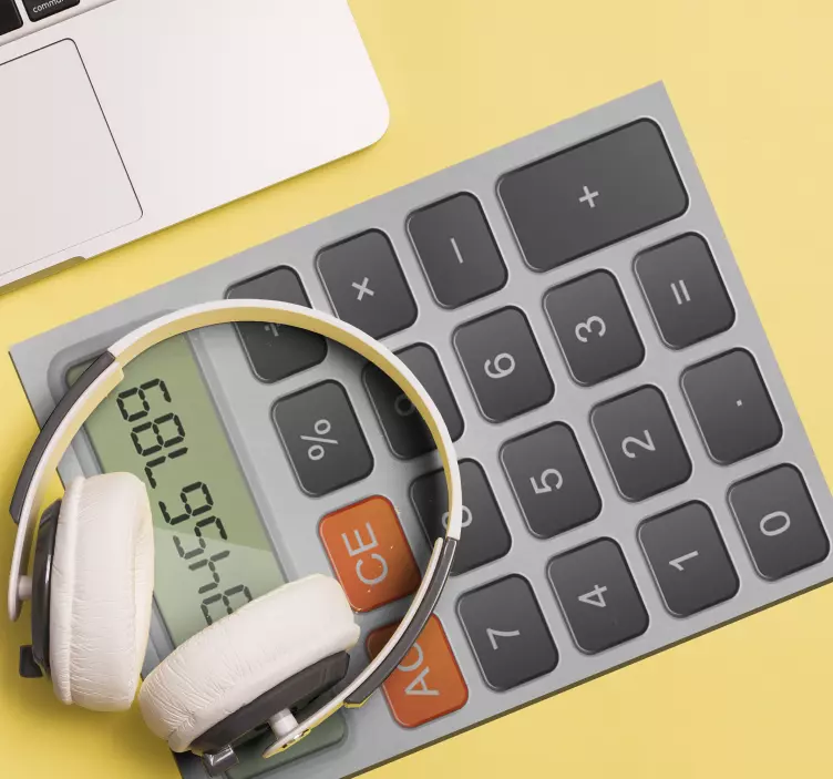 Original mouse pad with calculator and headphones - TenStickers