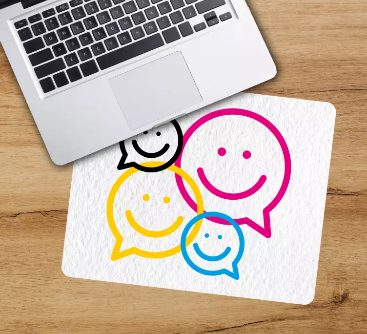 Original mouse pad with colorful smile icons - TenStickers