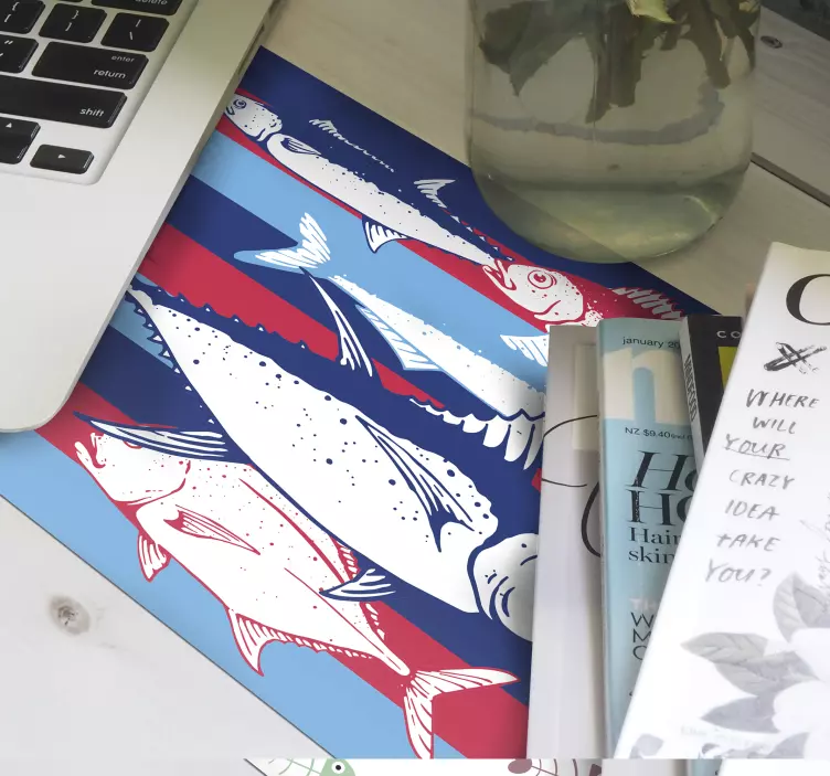 Original mouse pad with fishing themed animals - TenStickers