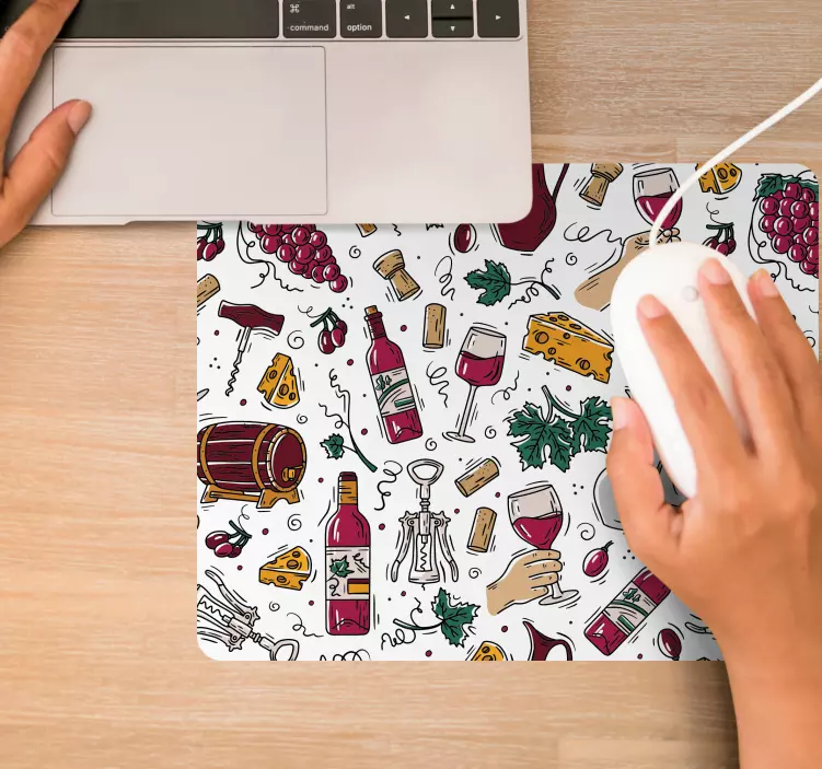 Original mouse pad with wine-themed art - TenStickers