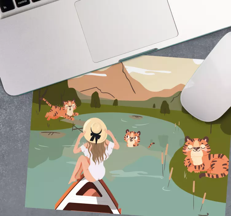 Original mouse pad woman embracing nature - TenStickers
