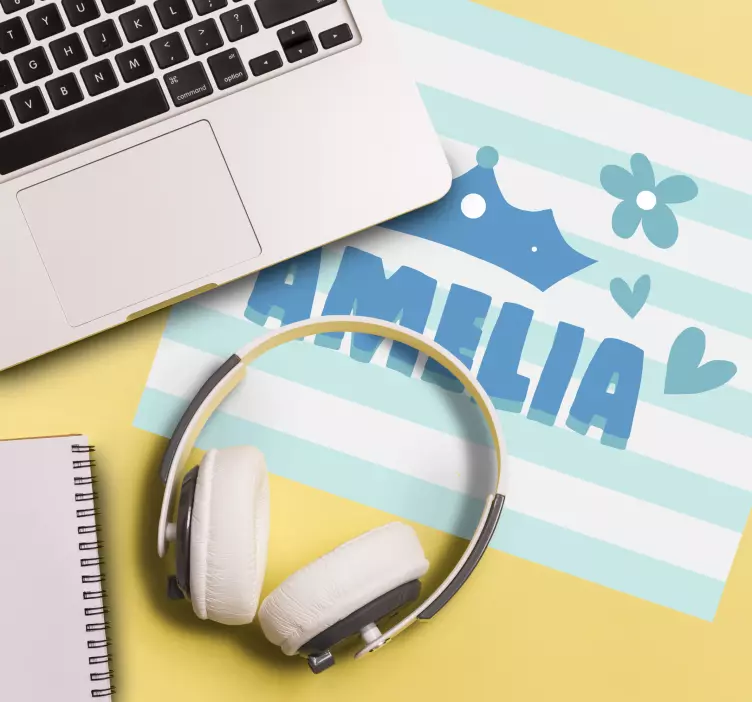 Personalised mouse mat amelia crown design - TenStickers