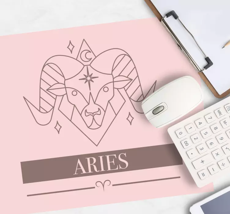 Personalised mouse mat aries zodiac symbol - TenStickers
