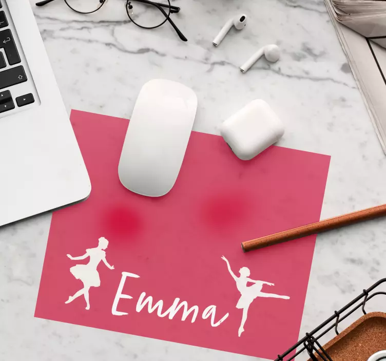 Personalised mouse mat ballet dance silhouettes - TenStickers