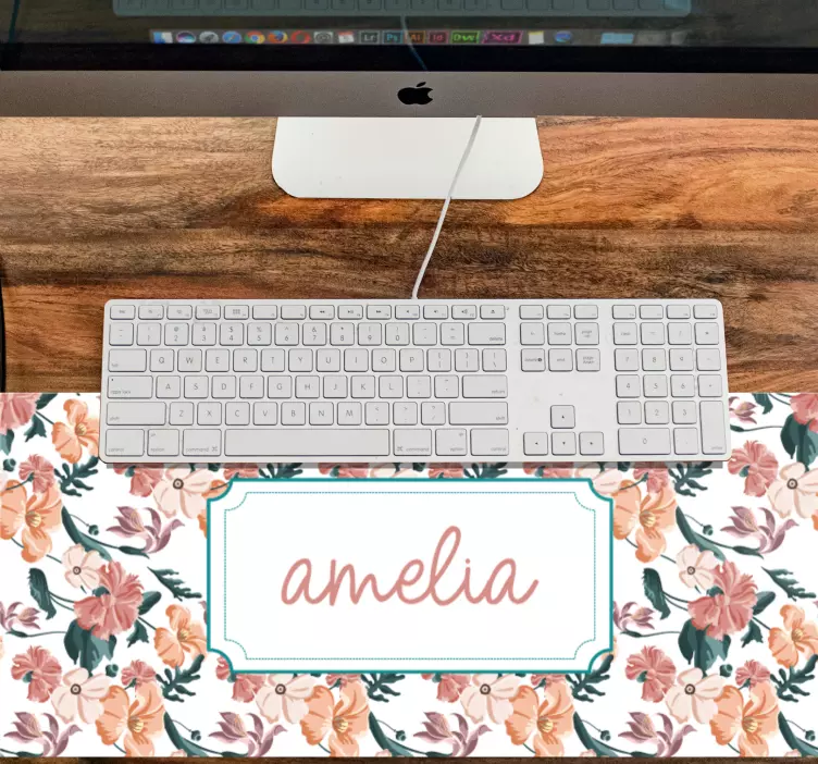 Personalised mouse mat botanical personalized name - TenStickers