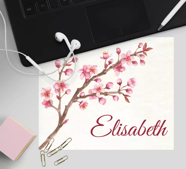 Personalised mouse mat cherry blossom design - TenStickers