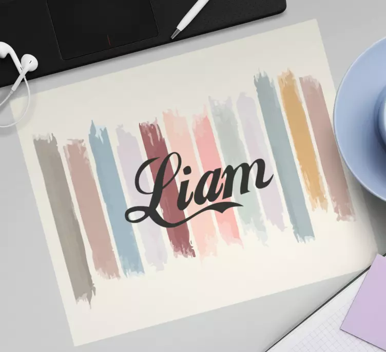 Personalised mouse mat colorful brush stripes - TenStickers