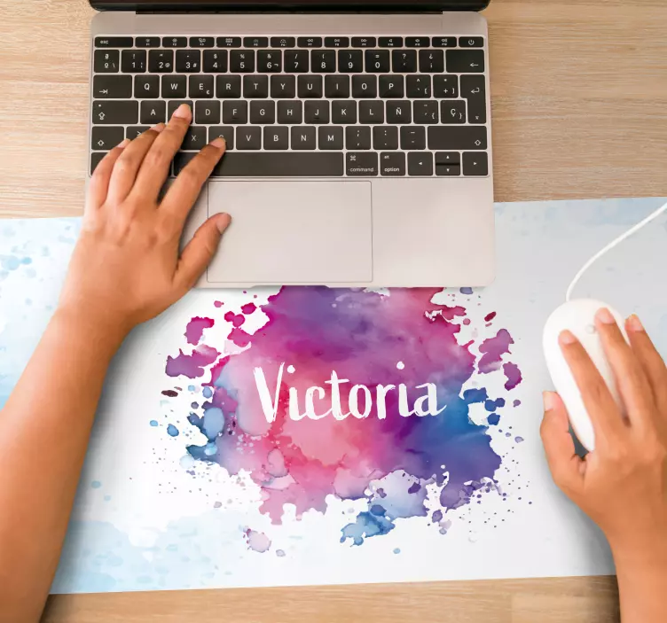 Personalised mouse mat colorful watercolor splash - TenStickers