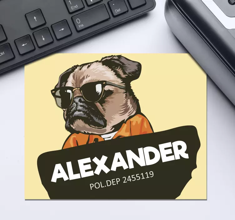 Personalised mouse mat cool dog portrait - TenStickers