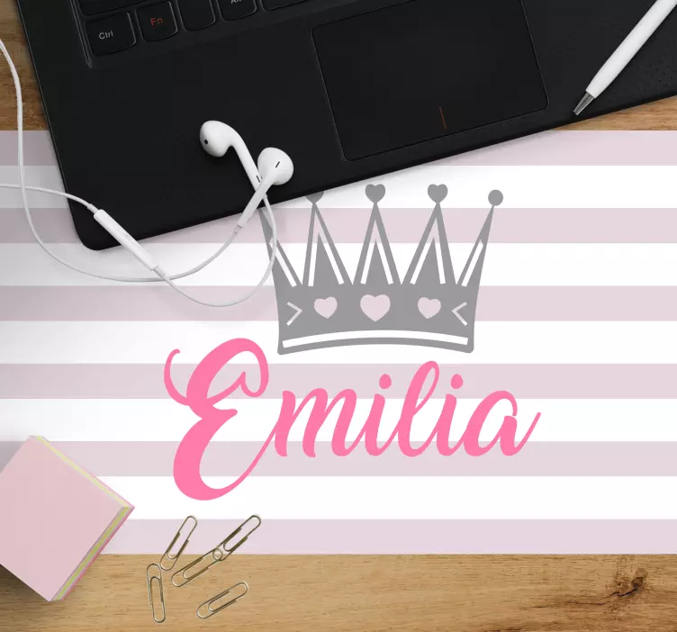 Personalised mouse mat crown personalized emilia - TenStickers
