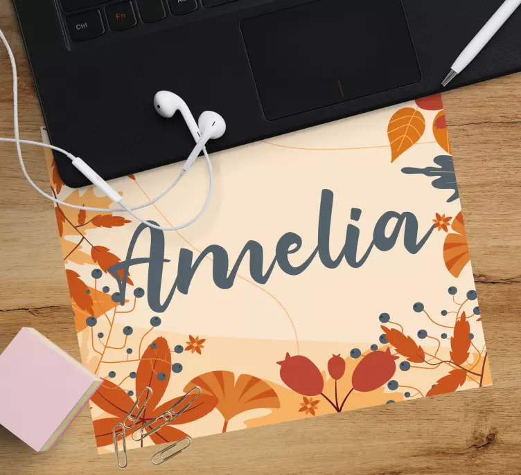 Personalised mouse mat elegant autumn floral - TenStickers