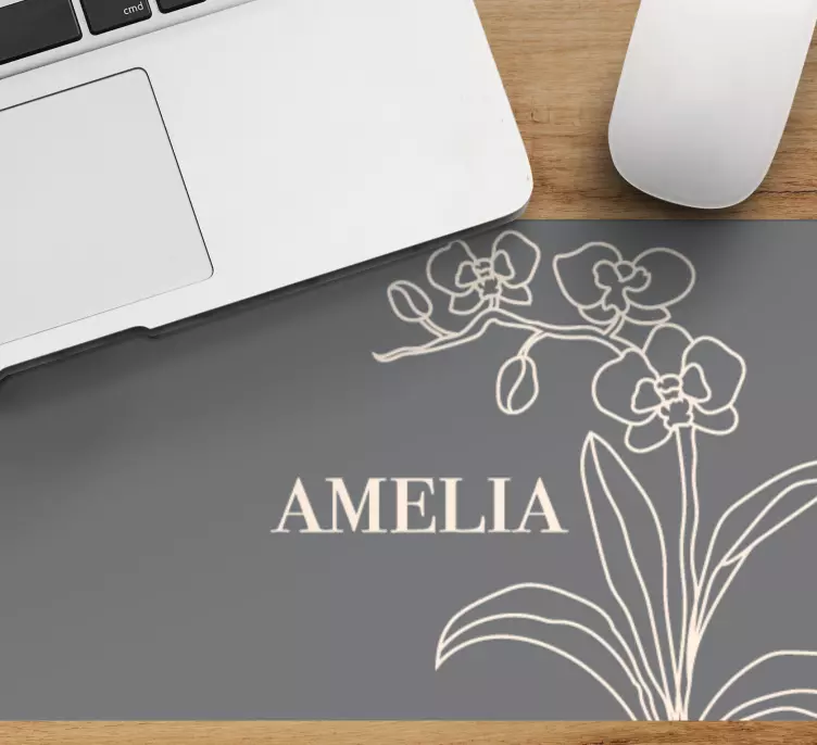Personalised mouse mat elegant floral design - TenStickers