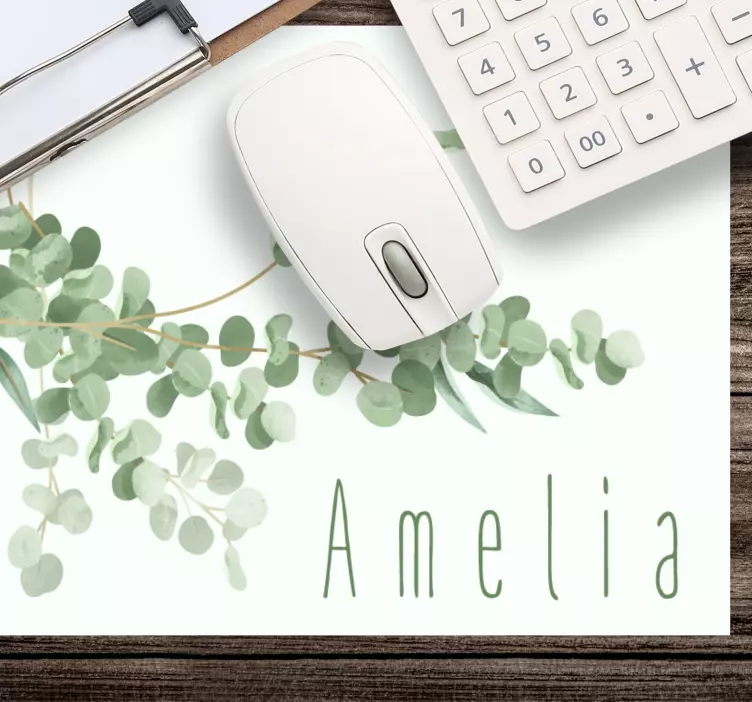 Personalised mouse mat eucalyptus leaf design - TenStickers