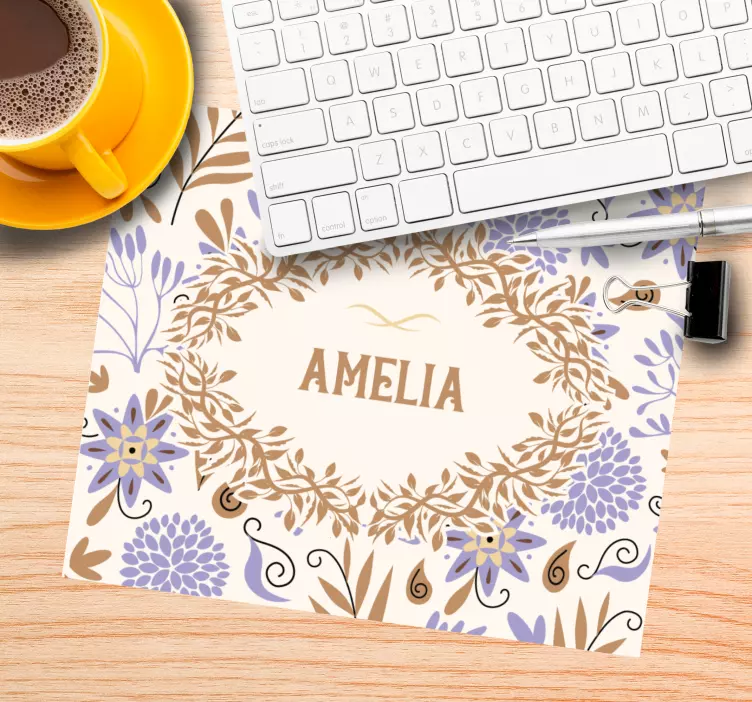 Personalised mouse mat floral custom arrangement - TenStickers